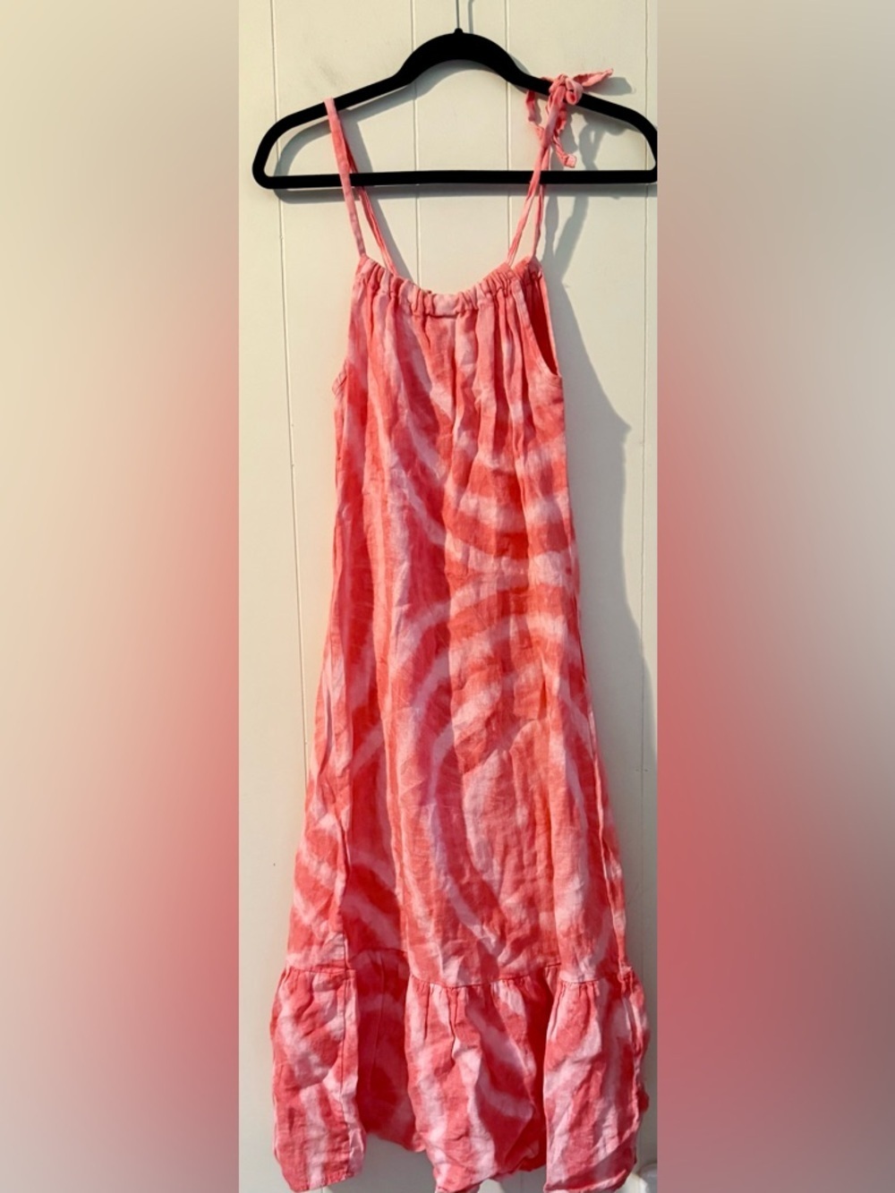 Bellambia Pink Tie-Dye Maxi Dress, XS